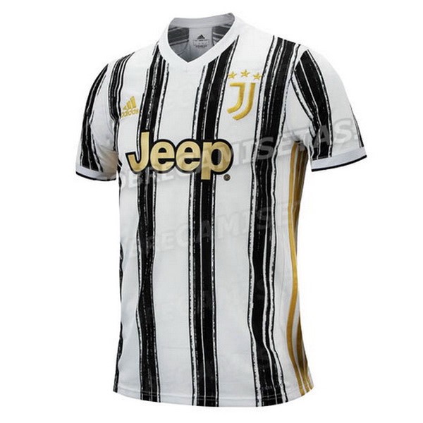 Tailandia Camiseta Juventus Replica Primera Ropa 2020/21 Blanco Negro